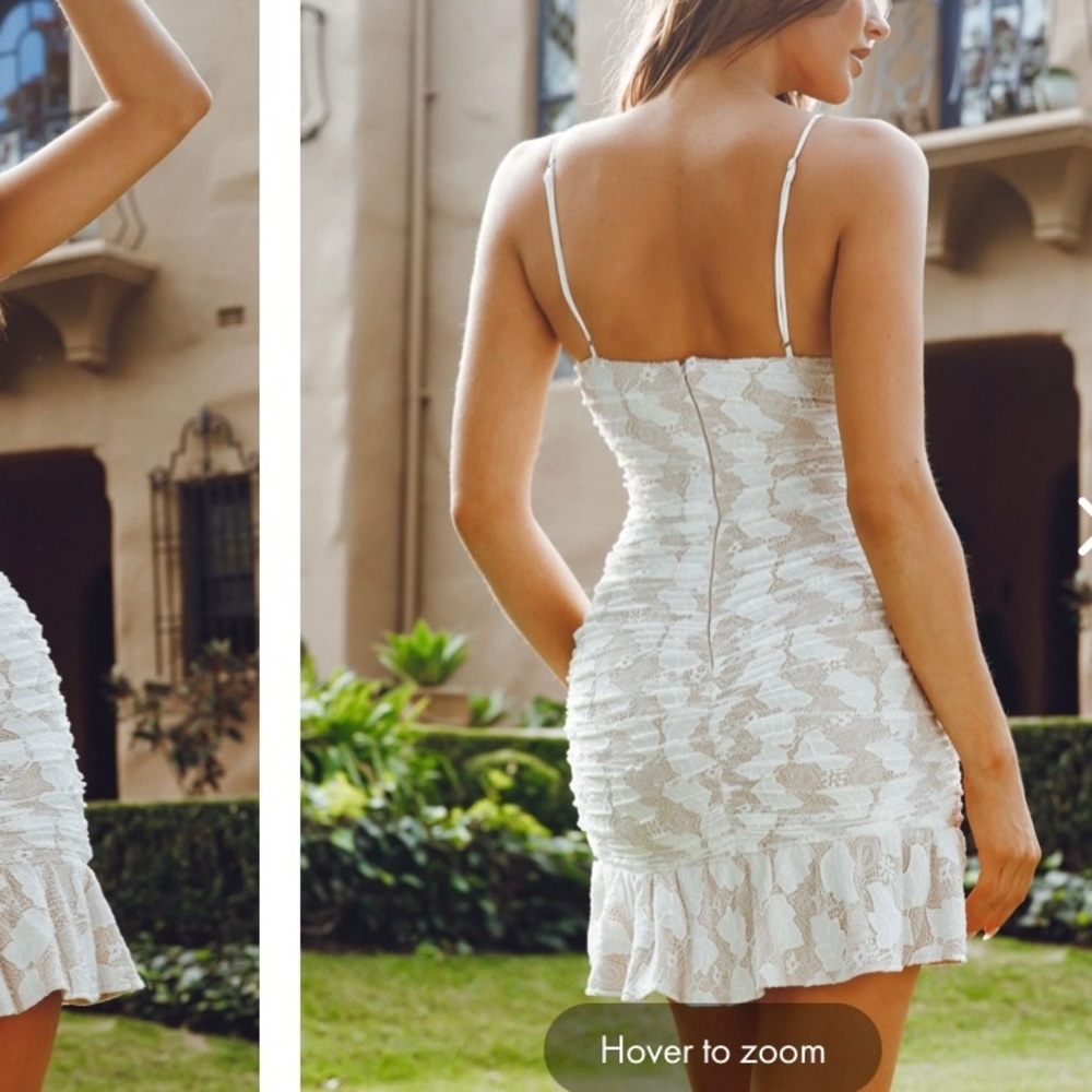 White Lace Bodycon Dress - Picture 1 of 2